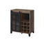 Armoire à vin rustique en chêne noir avec verre obscur et tablettes de rangement personnalisables