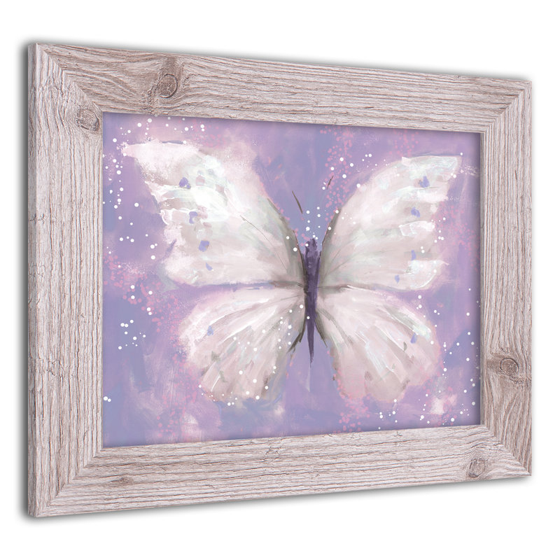 «Purple Butterfly», reproduction encadrée, H 11 po x l 14 po x P 0,75 po, Blanc