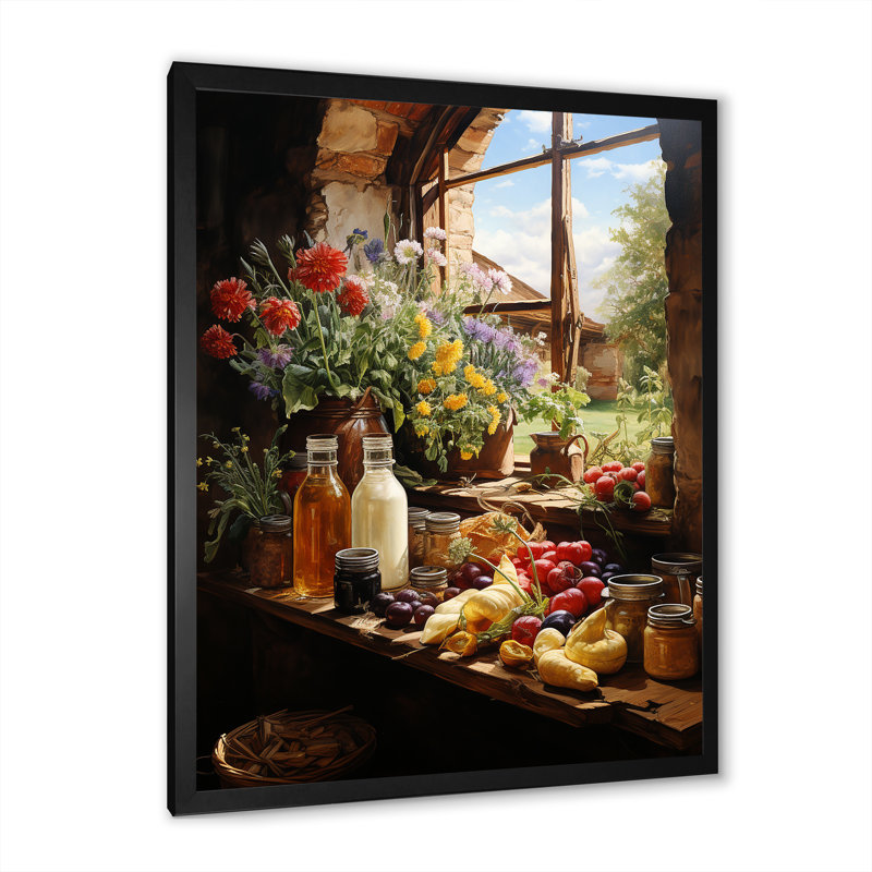 French Cheese Symphony I, H 32 po x l 16 po x P 1 po, Cadre simple noir