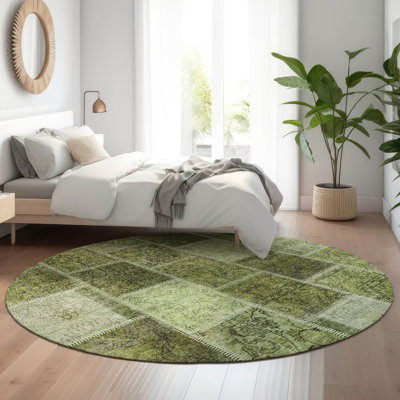 Premium Machine Washable Prisco Olive Rug
