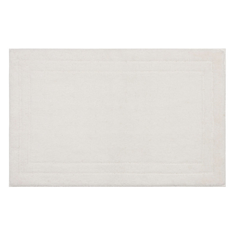 Diplomat Solid Polyester Machine Washable Knitted Bath Mat, 24" W x 40" L, White