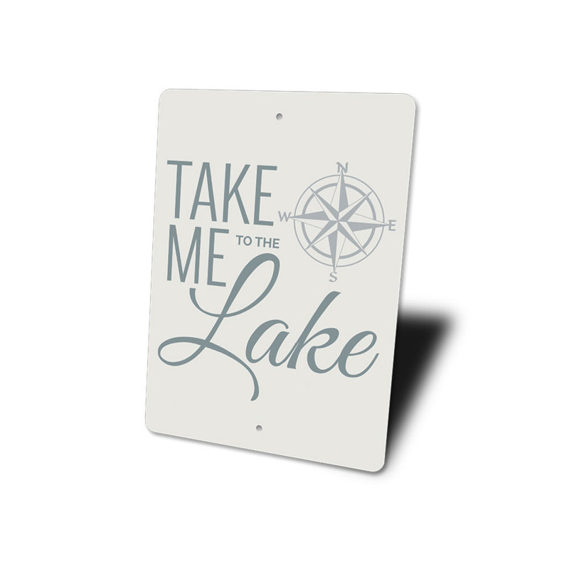 Plaque en aluminium «Lake Compass», H 18 po x l 12 po x P 0,06 po