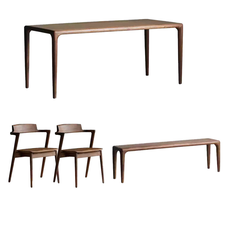 All solid wood multifunctional table set, 29.52"H x 70.86"L x 31.49"W