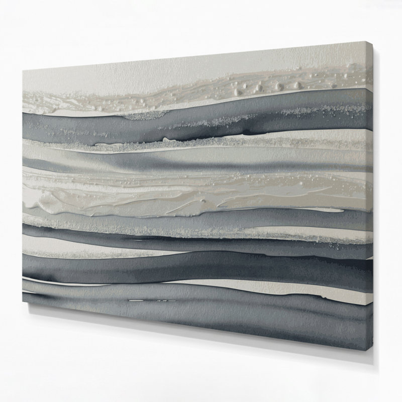 Toile horizontale à rayures horizontales gris ardoise, H 24 po x l 36 po