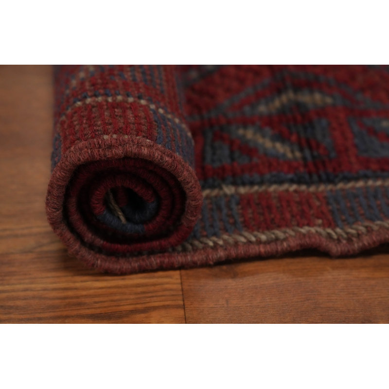 Geometric Wool Runner Rug 2x8