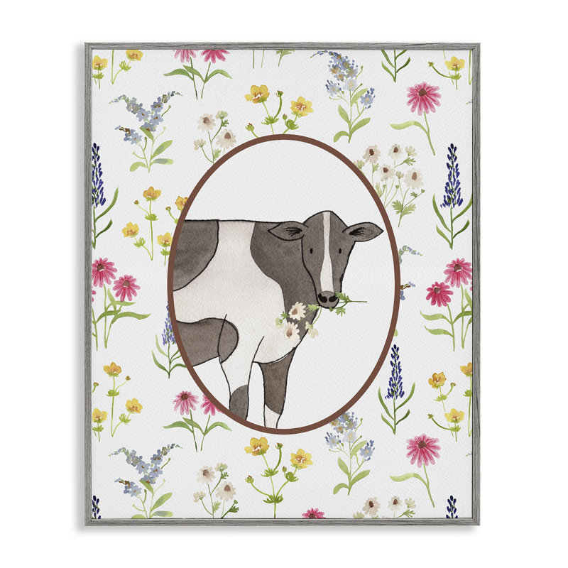 «Farm Friends Cow & Herbs», estampe numérique, conception de Nina Jacobs, H 20 po x l 16 po, Estampe numérique Farmhouse