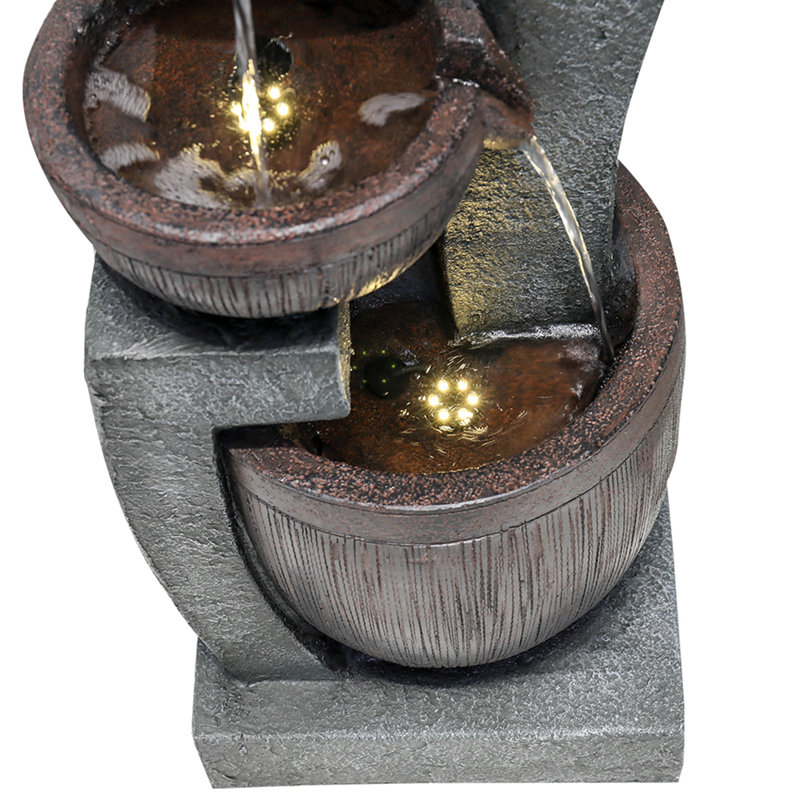 Handcrafted Cascade Fountain with Lights