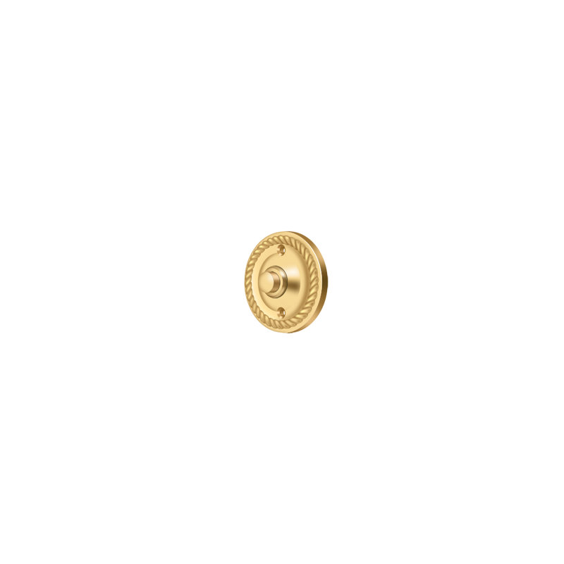 Deltana BBRR213U15 Bell Button, Round with Rope in Brushed Nickel, PVD Polished Brass
