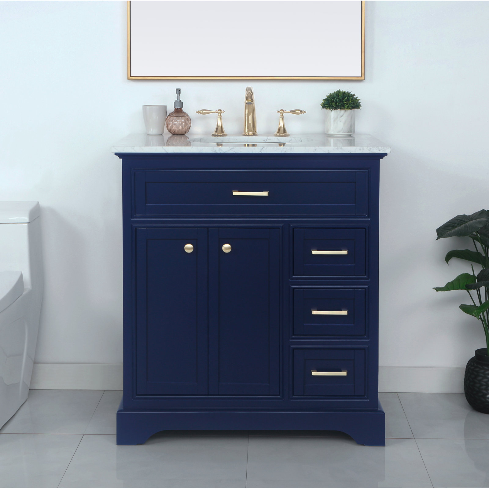 Hermes 32'' Single Bathroom Vanity, Blue