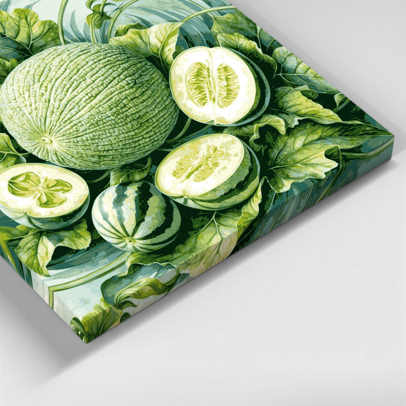 Art mural sur toile vert légumes Melon, H 12 po x l 12 po