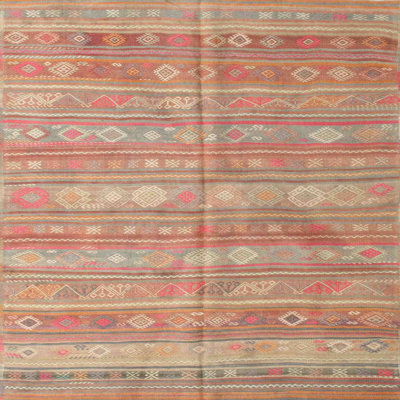 Tapis brun/orange contemporaine