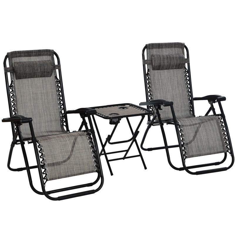 Granita 151cm Long Reclining Single Chaise with Cushions and Table