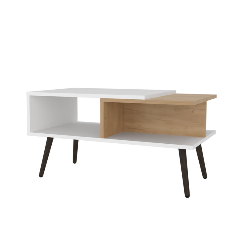 Hack Berry Coffee Table With Open Storage And Conical Legs