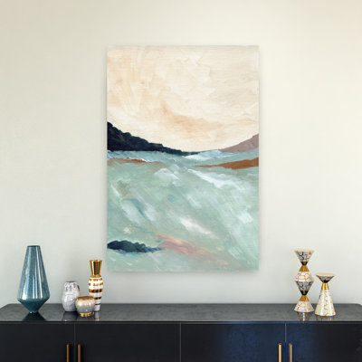 Abstrait paysage côtier abstrait, art mural moderne et paisible