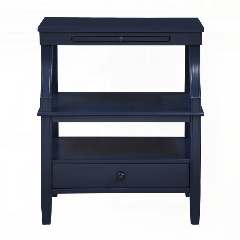 Table de chevet avec plateau de rangement escamotable - Bleu nuit, Bleu