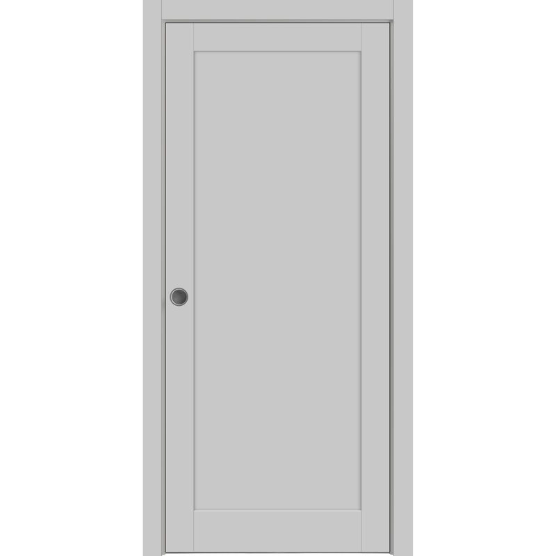 Portes à panneaux coulissantes à panneaux Quadro, Gris mat, 32 po x 80 po