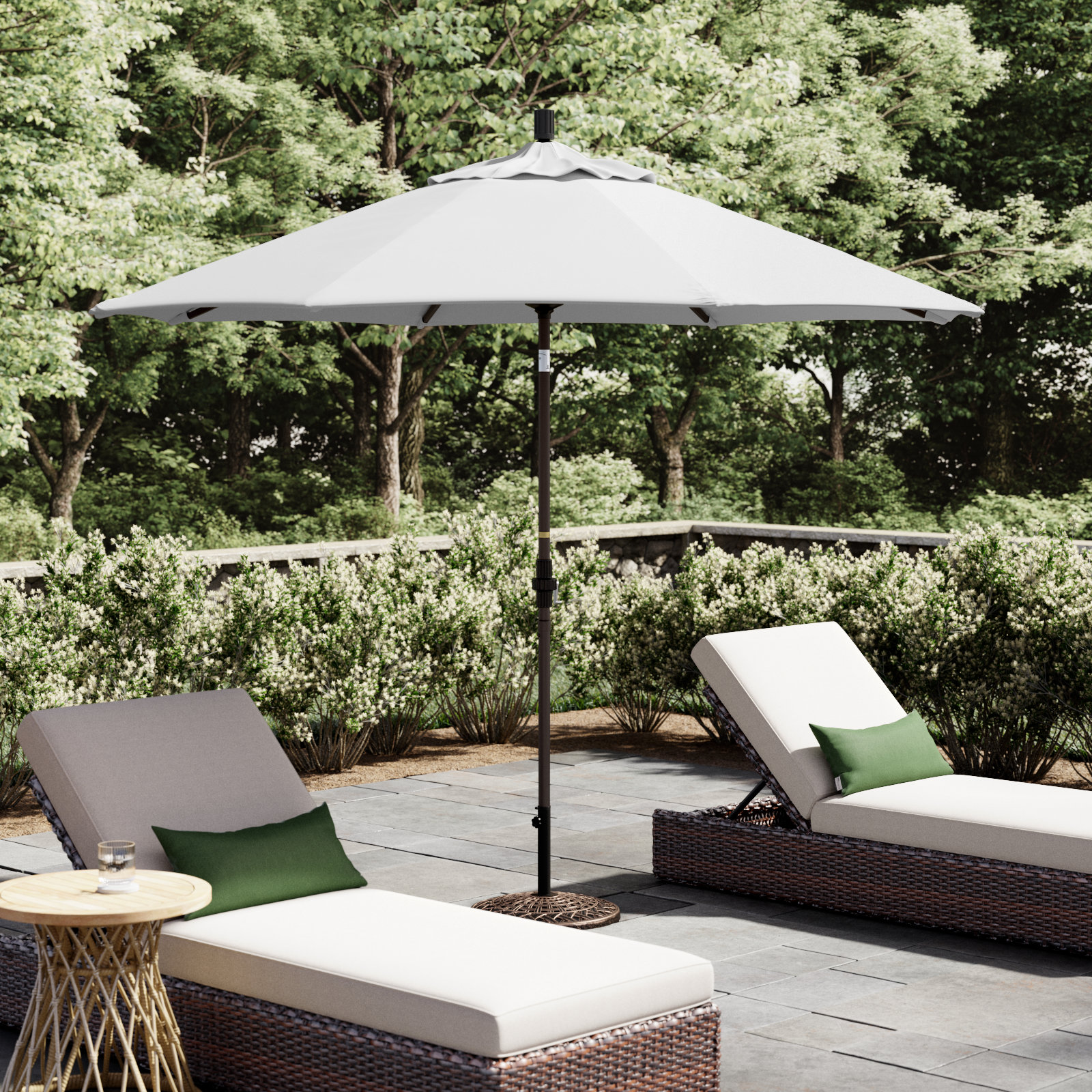 9' Umbrella, White - Olefin