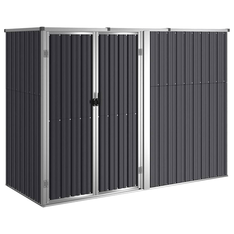 7.38 ft W x 2.91 ft D Galvanized Steel Lean-To Tool Shed, Anthracite