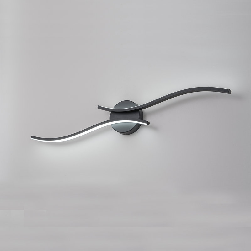 Éclairage de salle de bain à DEL à intensité variable 2 lumières 6000K 32 po Marquasia, Noir, noir, noir, noir
