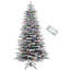 Arbre de Noël enneigé enneigé, pin en plastique 6,5 pi pour la décoration intérieure