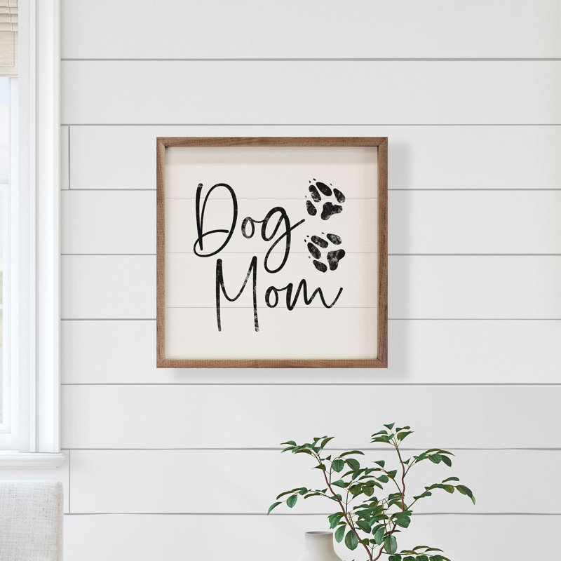 Empreintes de pattes Dog Mom - blanc, H 4 po x l 4 po
