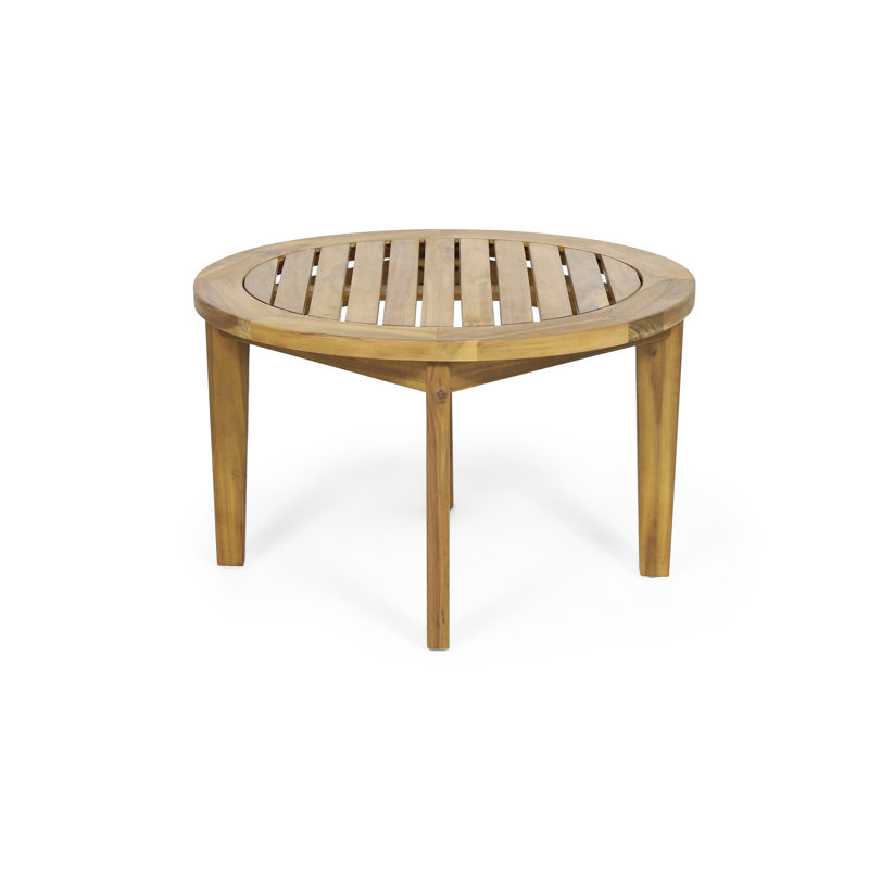 Kerstanski Round Acacia Outdoor Coffee Table , 27'' in. W 27'' in. D