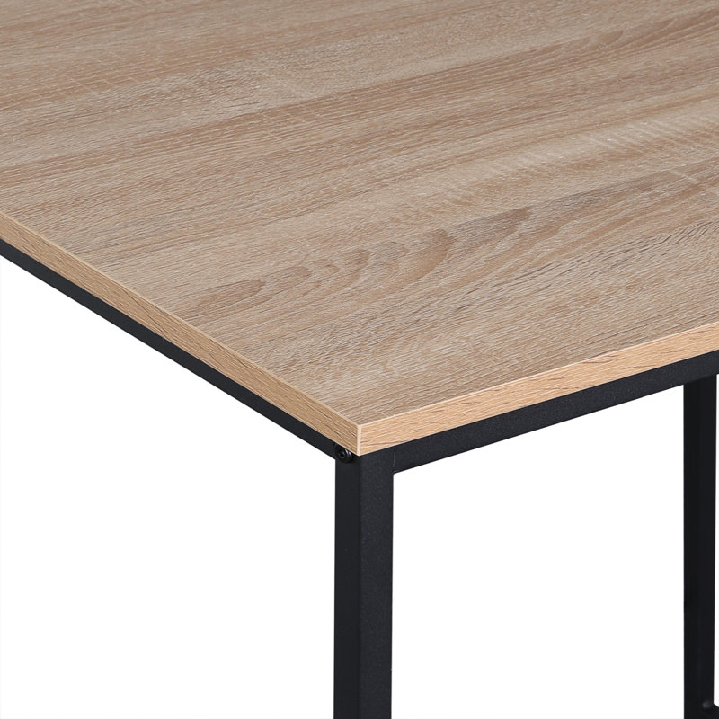 Akron Desk, Black, Light Oak, 70cm H x 80cm W x 60cm D