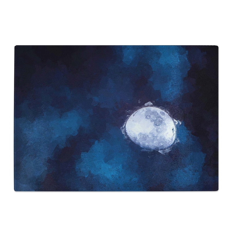 Tempered Glass Shadow Moon Chopping Board, 39 cm W x 28.5 cm L