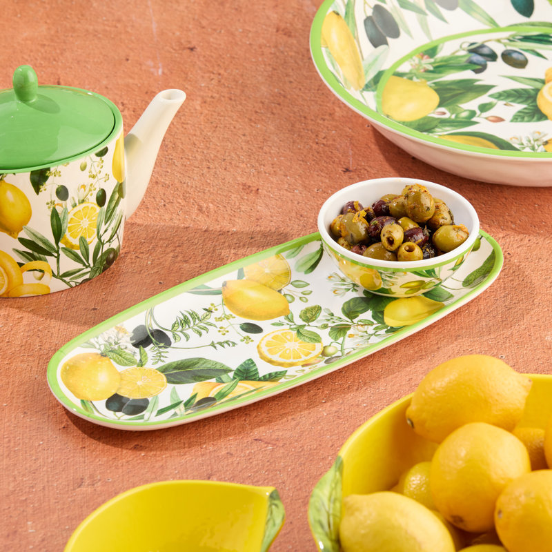 Ensemble d'assiettes et de plateaux ovales Limone