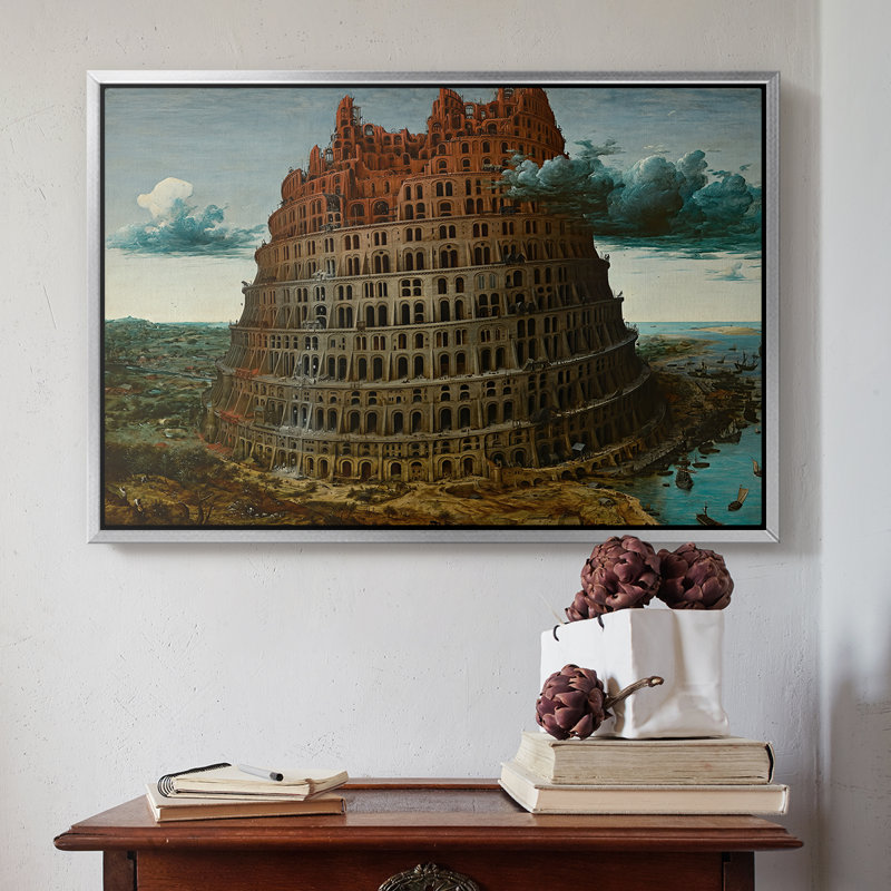 La tour de Babel, v. 1568 - Toile tendue avec châssis, Peter Bruegel l'Ancien, 16 x 24, Argent
