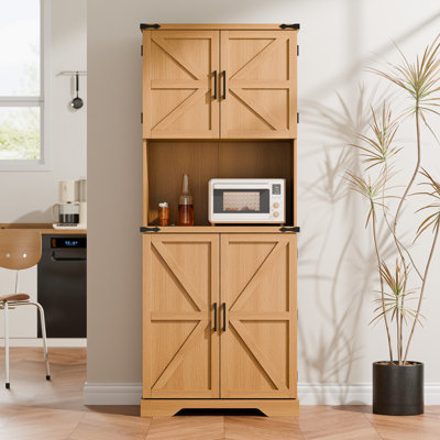 74" Kitchen Pantry With 8 Door Shelves by Gracie Oaks