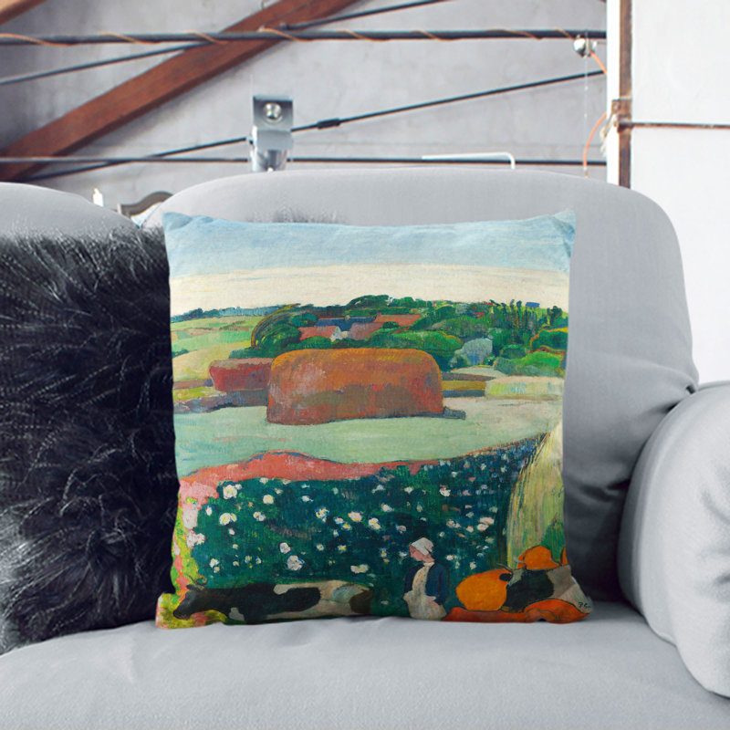 Haystacks In Brittany Square Throw Cushion, 55cm H x 55cm W x 20cm D