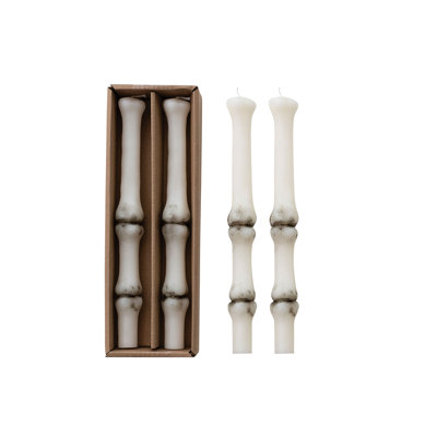 Unscented Bone Taper Candle Set