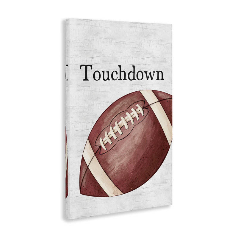 Art mural sur toile Touchdown with Football par JJ Design House LLC, H 24 po x l 16 po