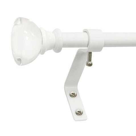 Tringle à rideaux simple en métal, H 3 po x 48 po - l 86 po x P 3,5 po, Blanc