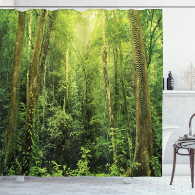 Shower Curtain with Hooks Included