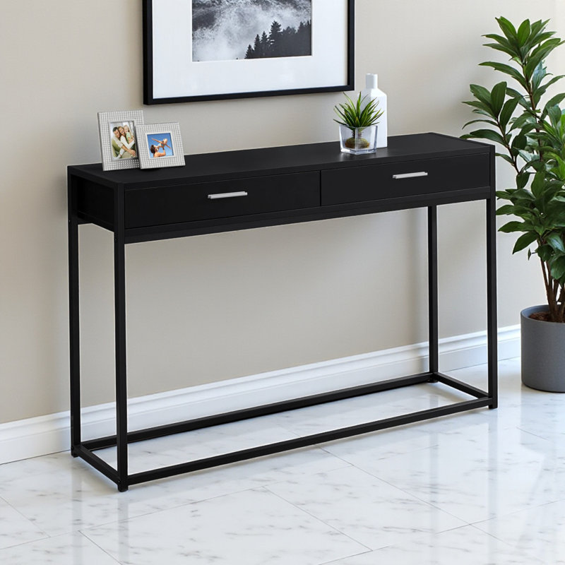 Table d'appoint 2 tiroirs Kallie, Black
