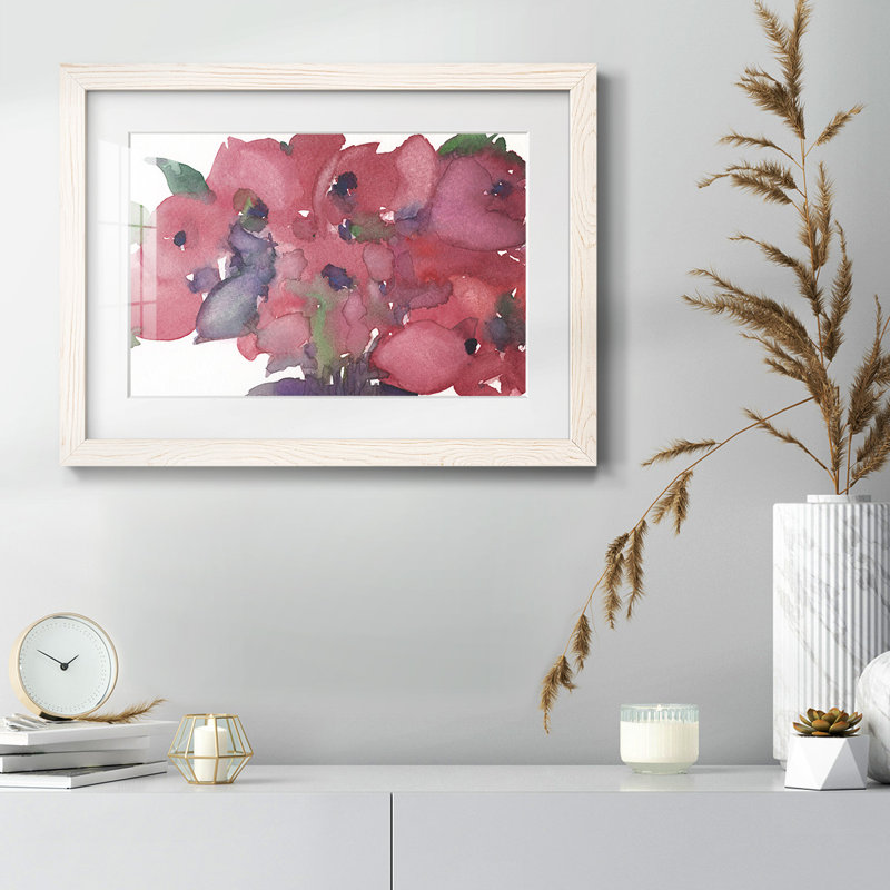 Floral I, impression encadrée rustique avec tableau mat, Blanc, H 26 po x l 38 po
