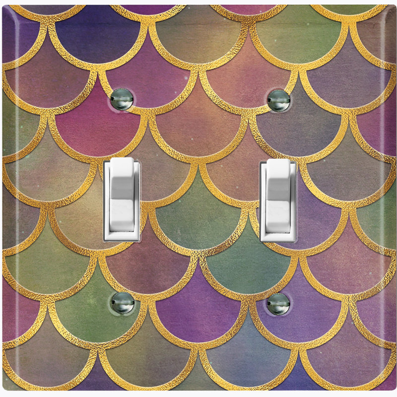 Plaque murale interrupteur à bascule Mermaid, Mauve/vert