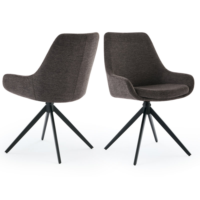 Chaise de bureau rembourrée à dossier haut pour bureau et salles de conférence (ensemble de 2), Noir