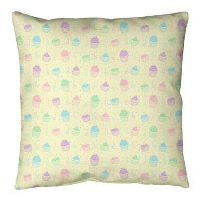 Coussin décoratif intérieur / extérieur Katelyn Elizabeth Cupcake