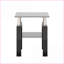Table basse carrée en verre trempé noir avec pieds en métal pour le salon, facile à nettoyer et durable-2087180784