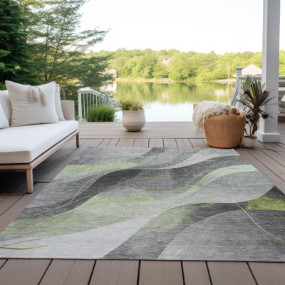 Tapis intérieur / extérieur vert Aelien