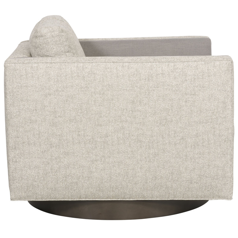 Michael Weiss Grantley Upholstered Swivel Armchair, Casa Blanca, Worthy Snow