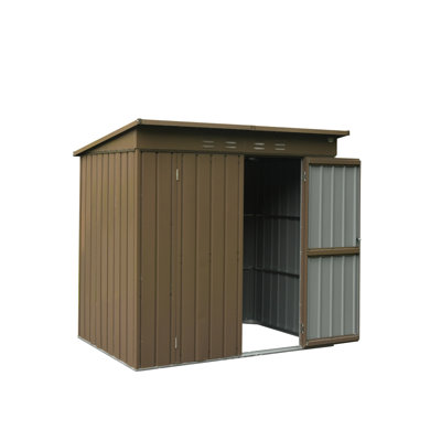 6X4 Ft Garden Storage House - Metal, Lockable Double Door, Waterproof, Sloping Roof, Ventilation, Construction For Lawn Outdoor Shed Metal With Ventilation &
