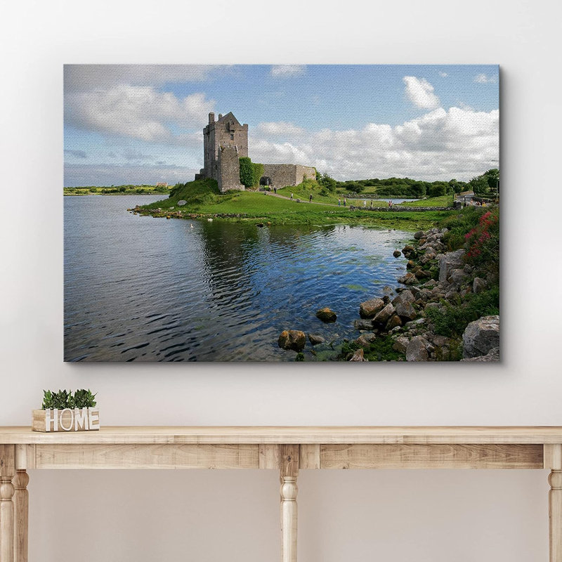 Nature, paysage, vue du château de Dunguaire à Galway, en Irlande, sur toile, H 16 po x l 24 po x P 1,5 po
