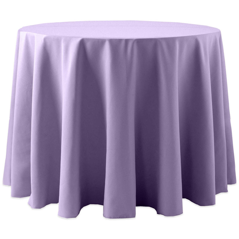 Ultimate Textile -2 Pack- Cotton-Feel 102-Inch Round Fine Dining Tablecloth, Ivory Cream, 102" x 102", 1, Lilac