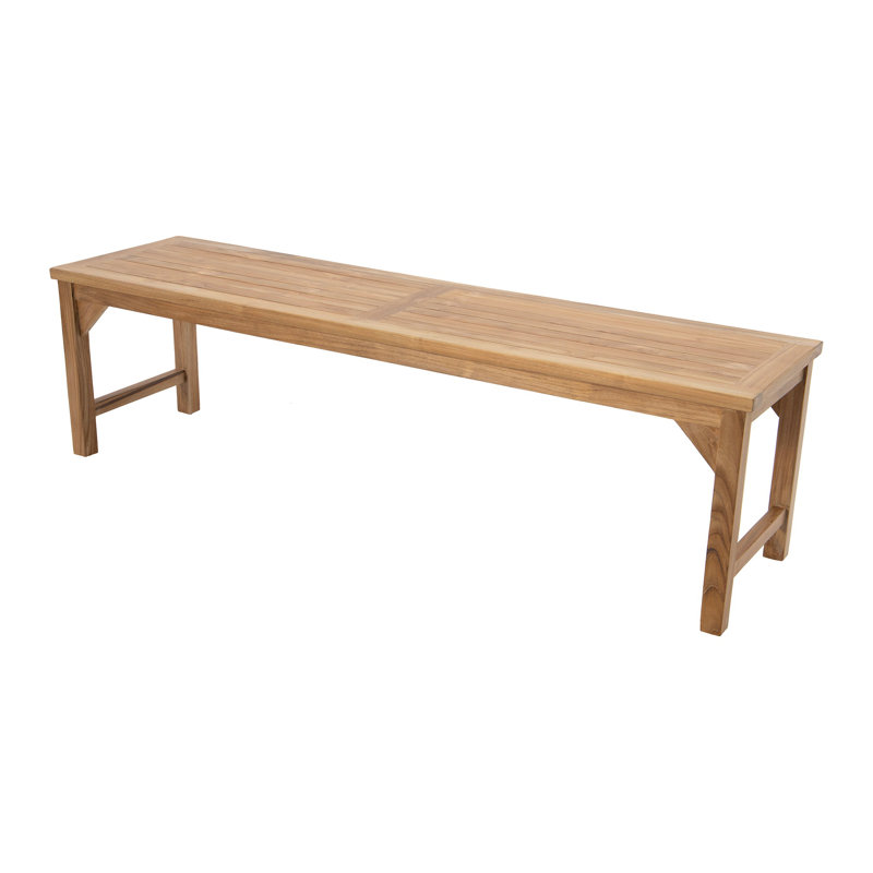 Moorpark Outdoor Teak Bench, 18" H x 60" W x 15.25" D