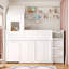 Charmant lit mezzanine simple de style maison avec bureau coulissant coulissant, armoires encastrées et tiroirs pour une chambre d'enfant peu encombrante-2070164330