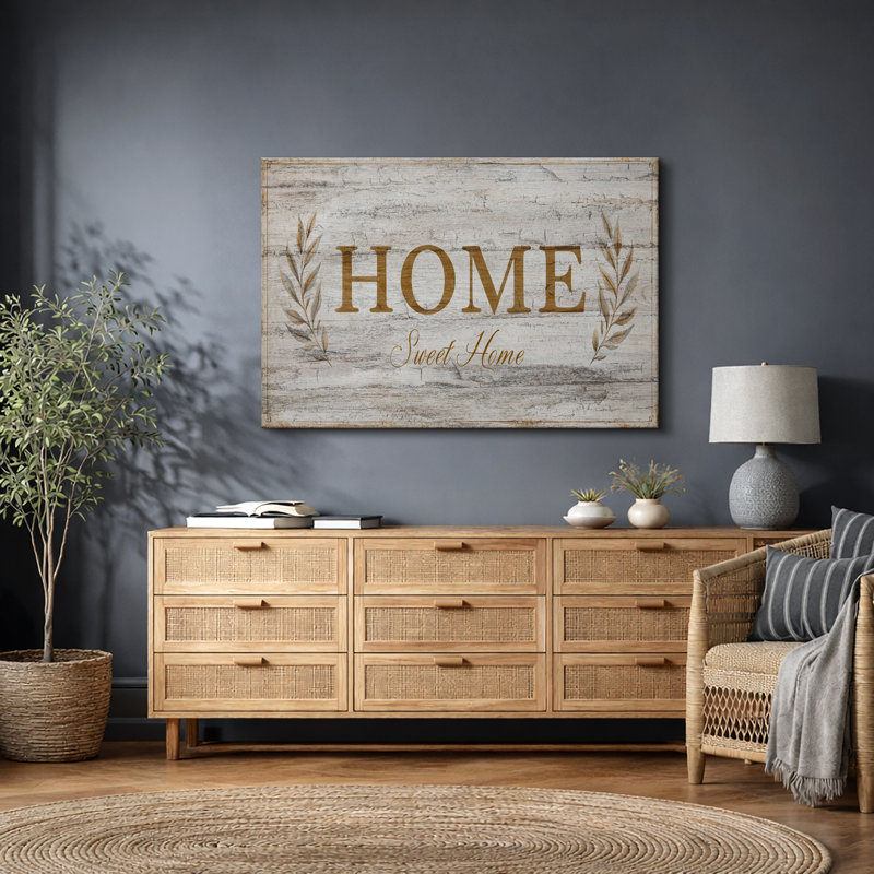Œuvre de Home, Sweet Home Home, Toile tendue, H 16 po x l 24 po x P 1,5 po